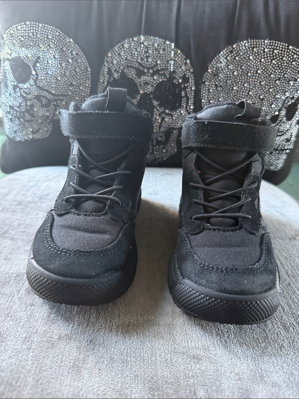 Vans Kids Black High-Top Boots with Hook-and-Loop Strap